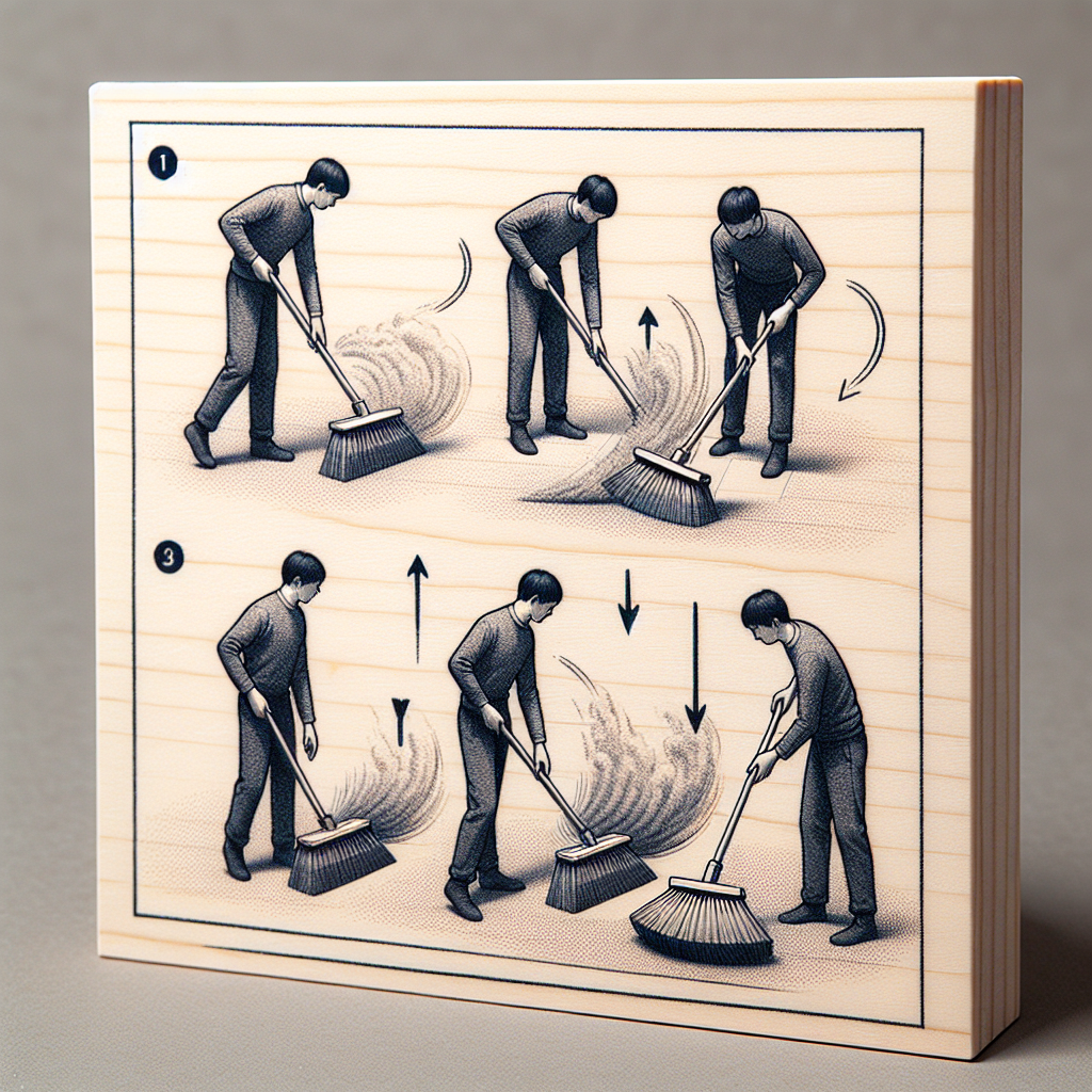 빗자루 사용법, 먼지 날림 줄어드는 각도