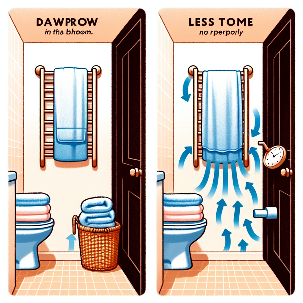 욕실 수건 걸이 위치, 냄새 생기는 속도 차이