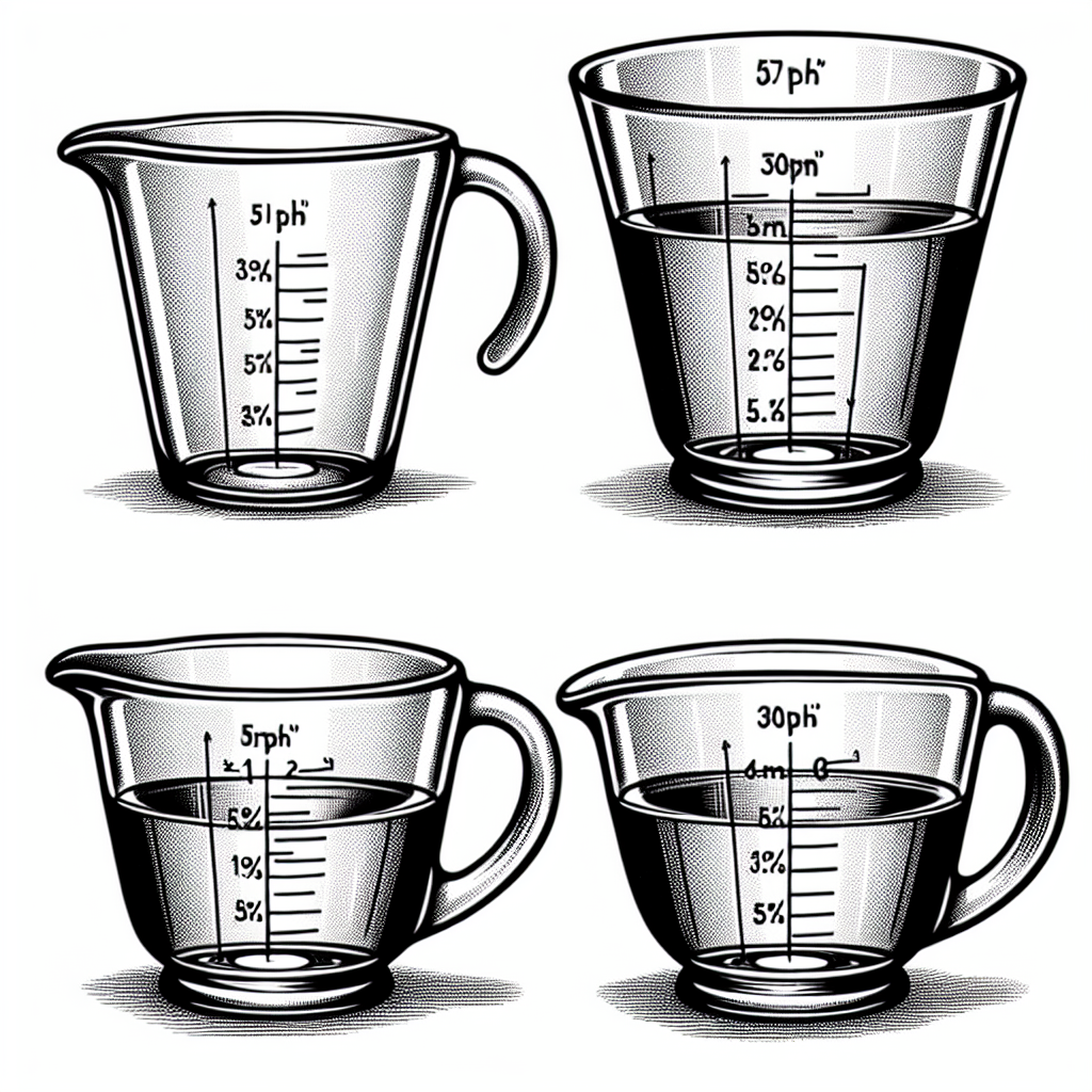 계량컵 눈금 읽기, 정확도 달라지는 각도