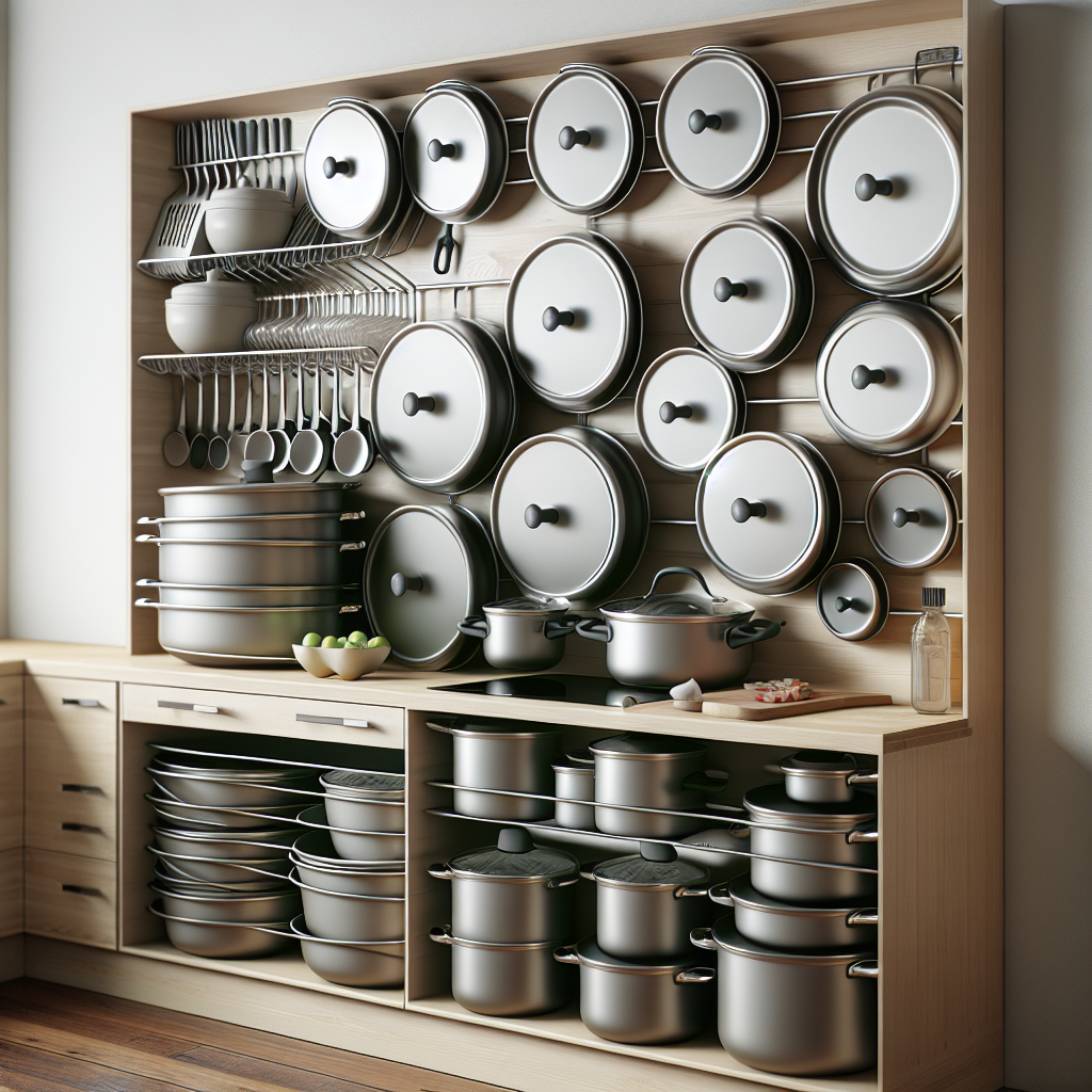 냄비 뚜껑 보관, 공간 절약되는 정리법