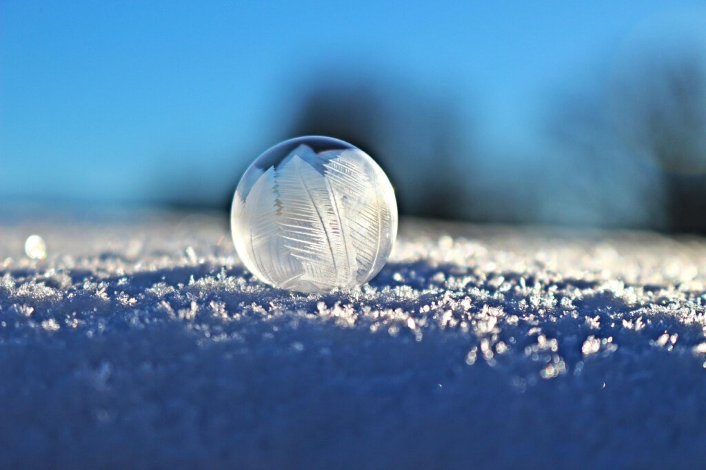 bubble wrap insulation on apartment window close up