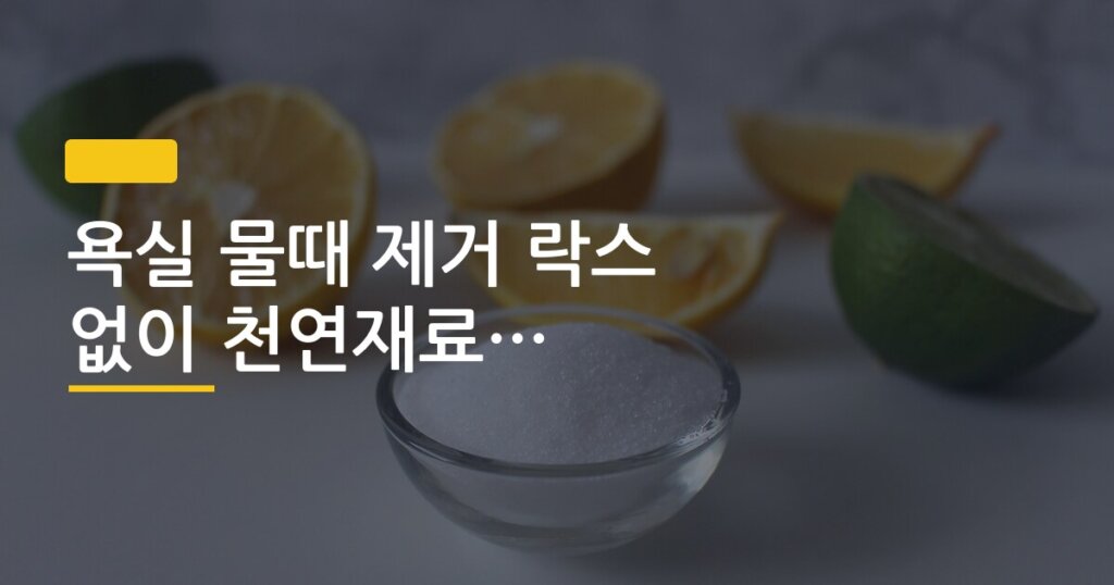 욕실 물때 제거 락스 없이 천연재료로 하는 법