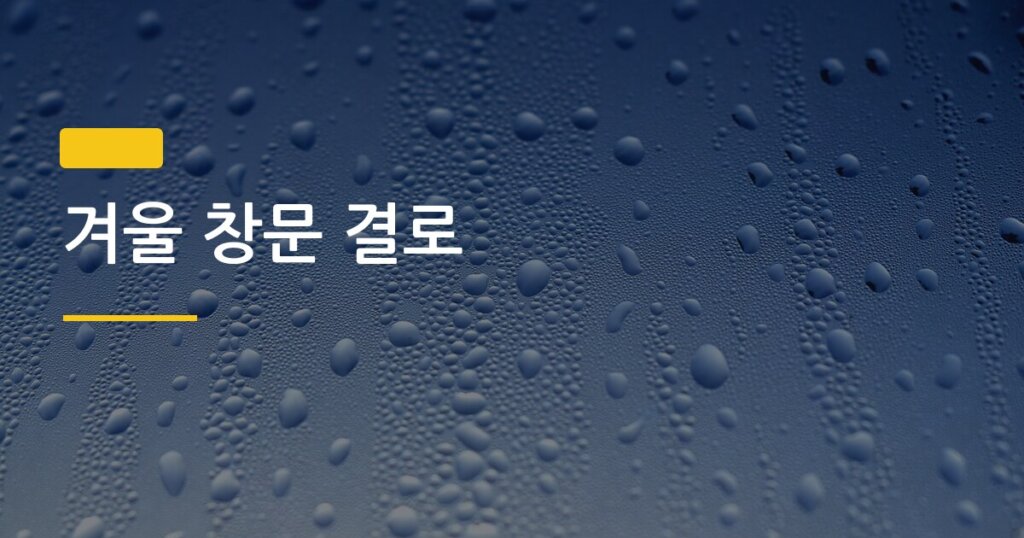 겨울 창문 결로, 물방울 생기는 진짜 이유와 없애는 방법 5가지