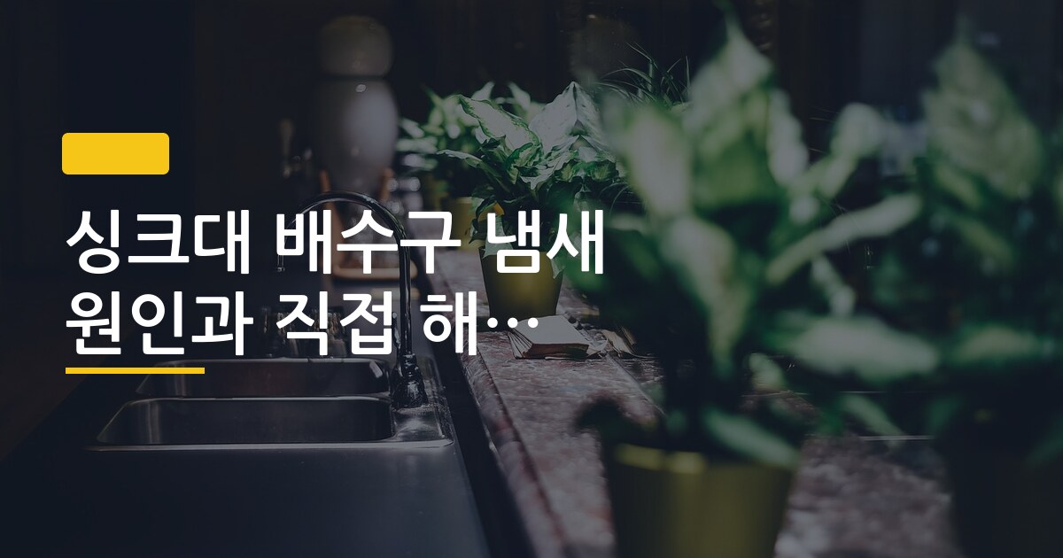 싱크대 배수구 냄새 원인과 직접 해결한 방법