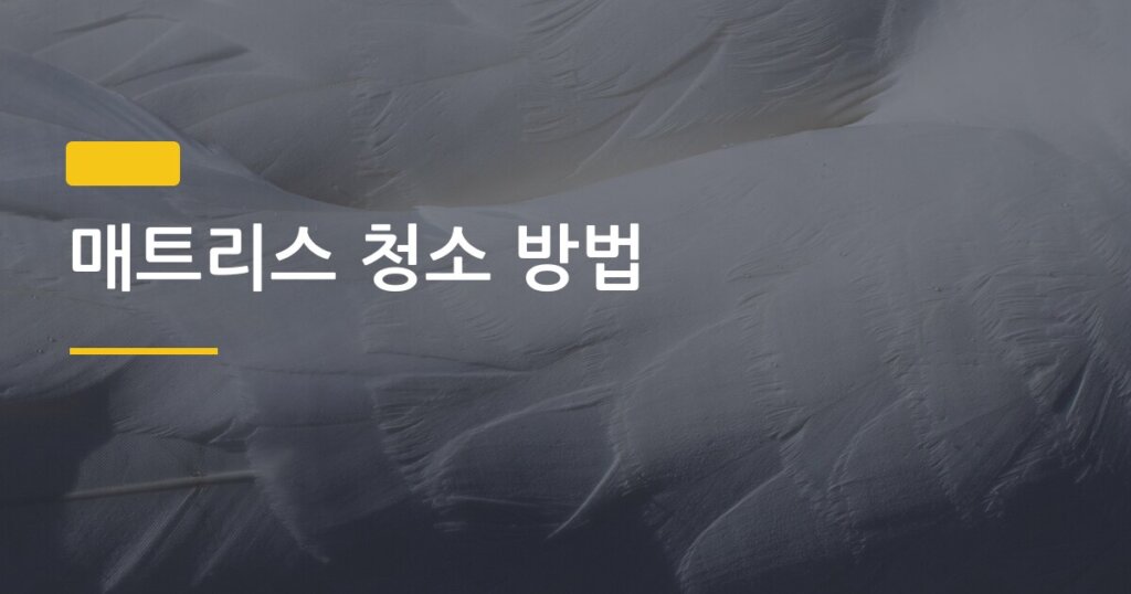 매트리스 청소 방법, 냄새 제거부터 얼룩까지 직접 해보니 이게 답이었다
