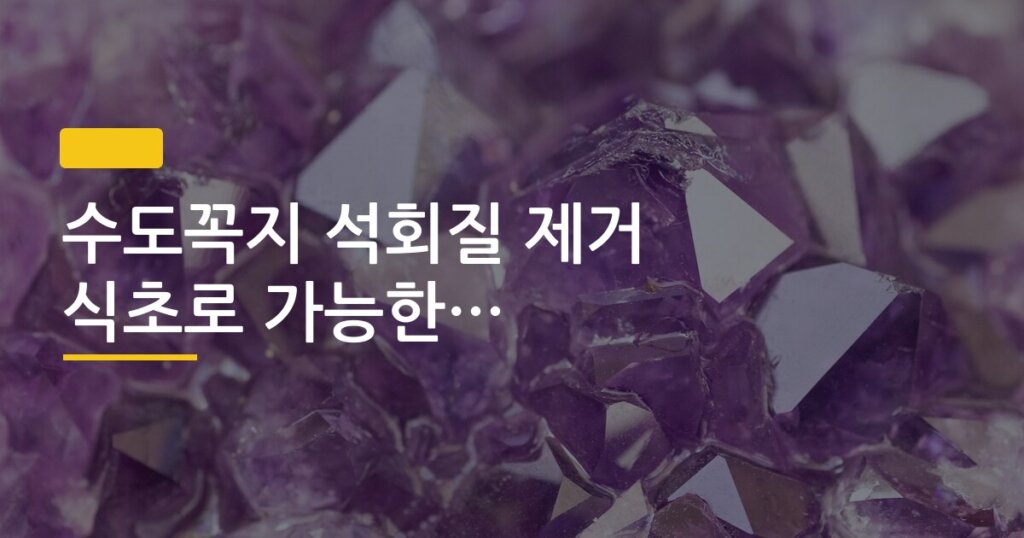 수도꼭지 석회질 제거 식초로 가능한지 직접 해봤어요
