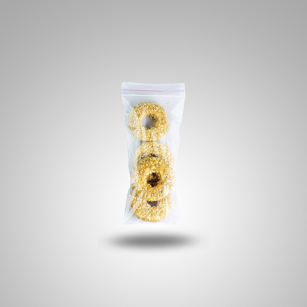 small ziplock bag with food scraps stored in freezer