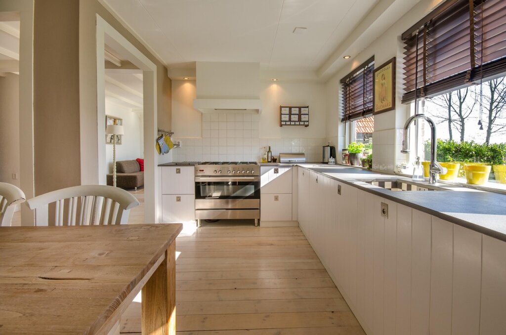 ants following pheromone trail on kitchen floor