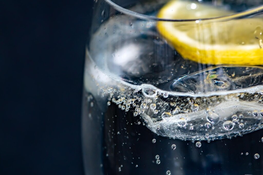 bowl of water with lemon slices inside microwave ready for cleaning