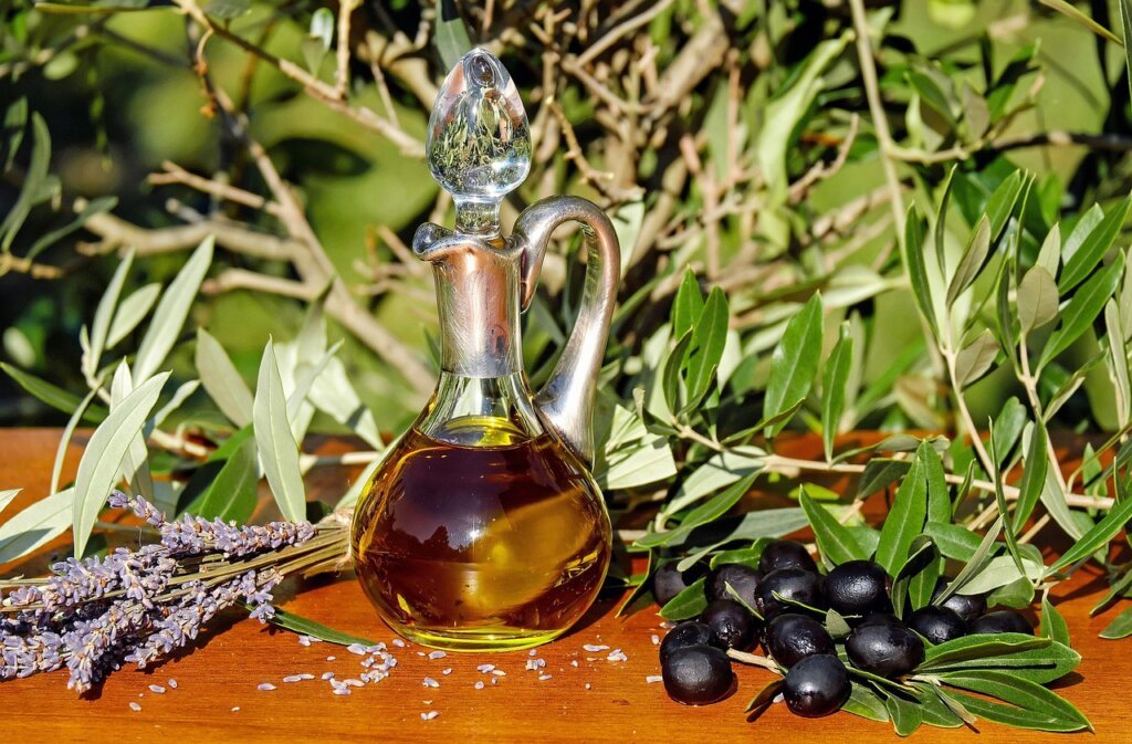 small amount of olive oil on microfiber cloth for floor polishing