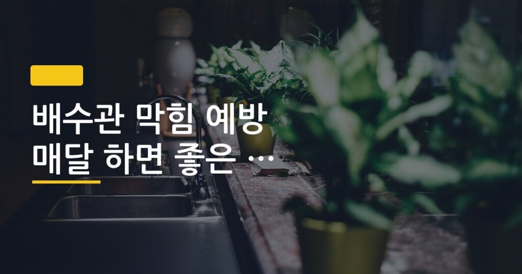 배수관 막힘 예방 매달 하면 좋은 청소 루틴
